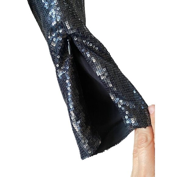 Ralph Lauren Purple Label Missandra Sequin Evening Dress Gown 16 Black Backless - Picture 9 of 16